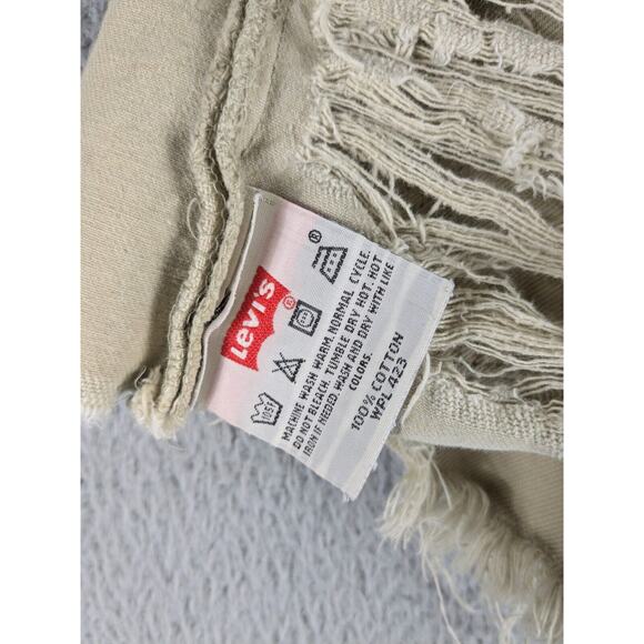 Vtg Levi’s 501 Cutoff Shorts Women's 29 Beige Distressed Grunge Party USA 90s - Picture 7 of 12